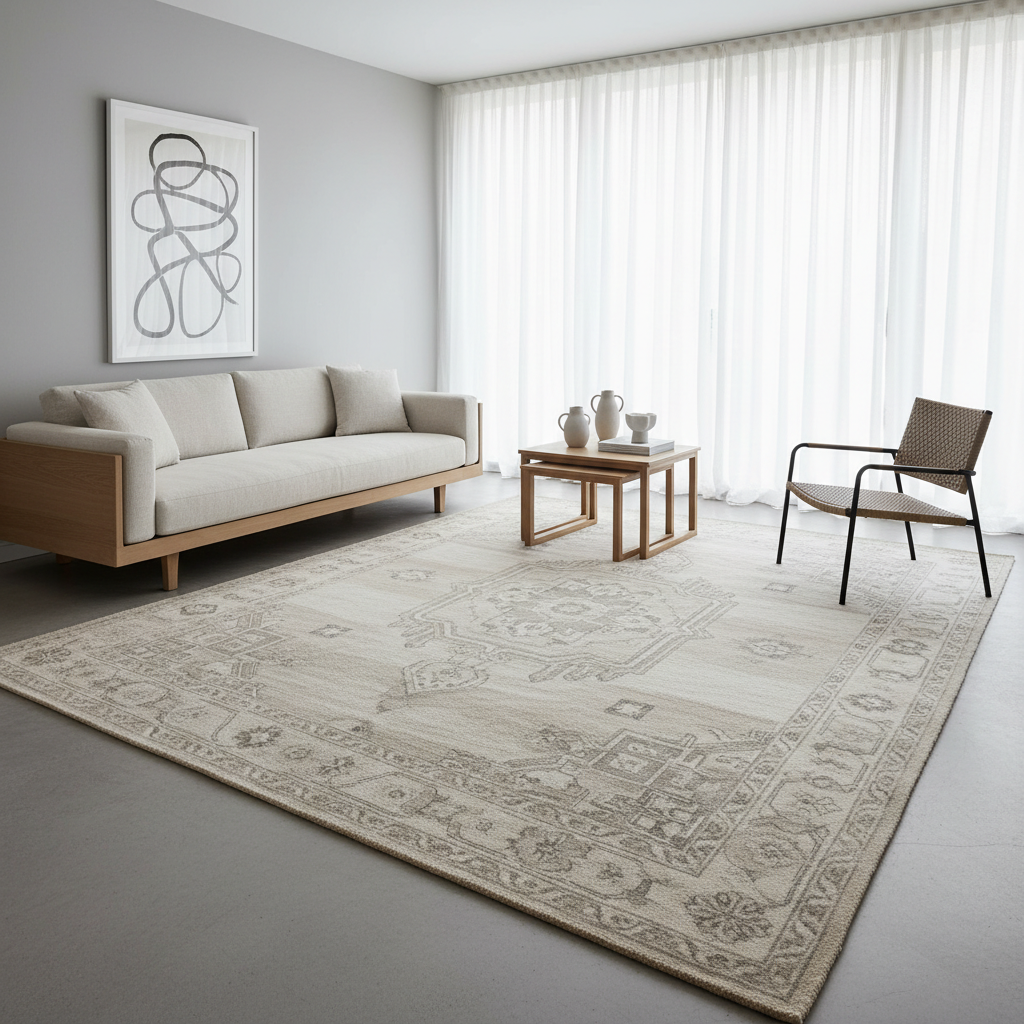 Custom Neutral Persian Rug for a Minimalist Scandinavian Living Room: Buyer’s Guide