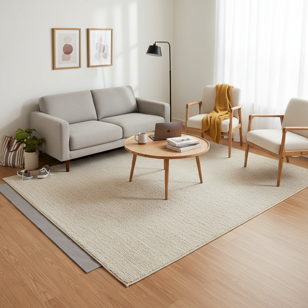 How to Choose a Soft Non Slip Colorful Statement Rug for a First Apartment Living Room