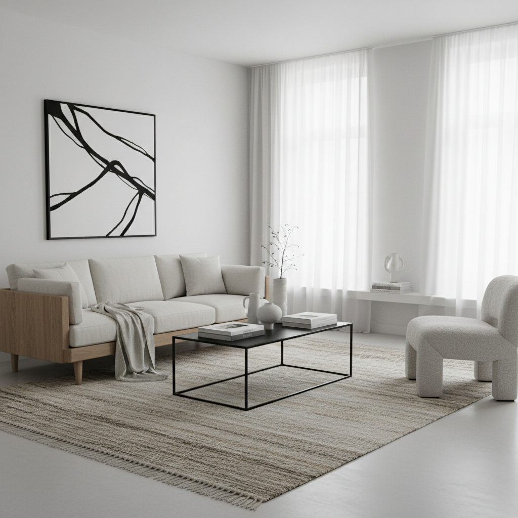 How to Choose a Custom Coastal Rug That Matches Minimalist Scandinavian Decor in Neutral Colors