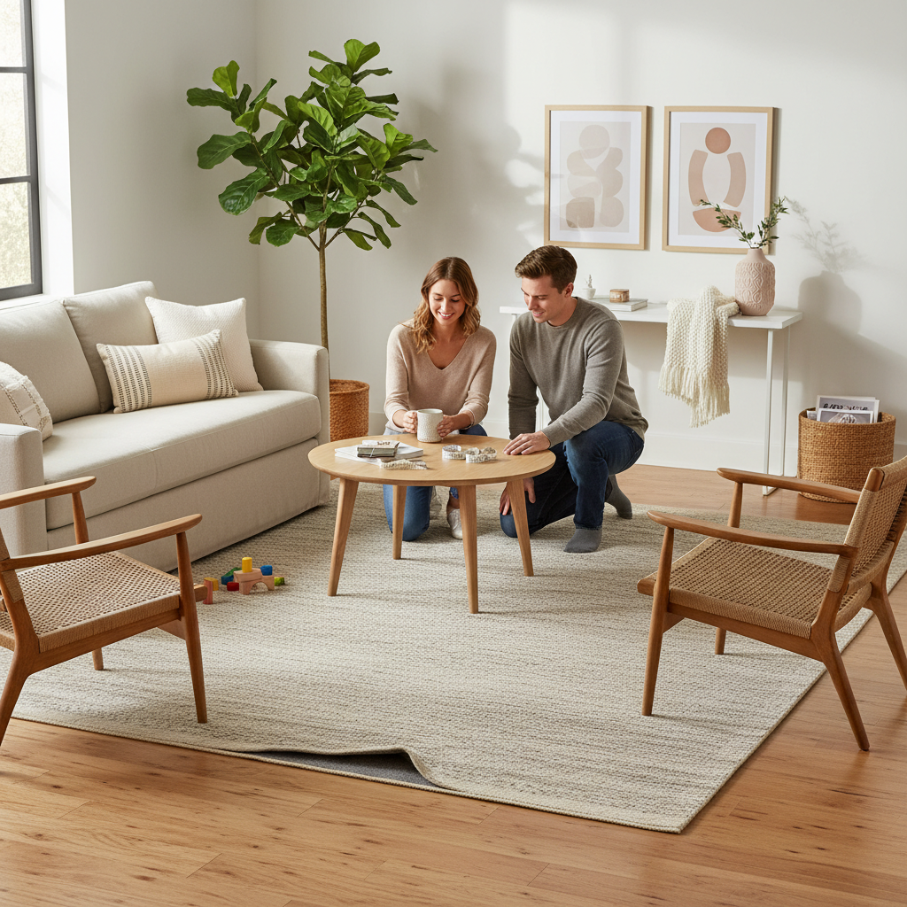 How to Choose a Soft Non Slip Farmhouse Rug for Living Room: Size and Material Guide