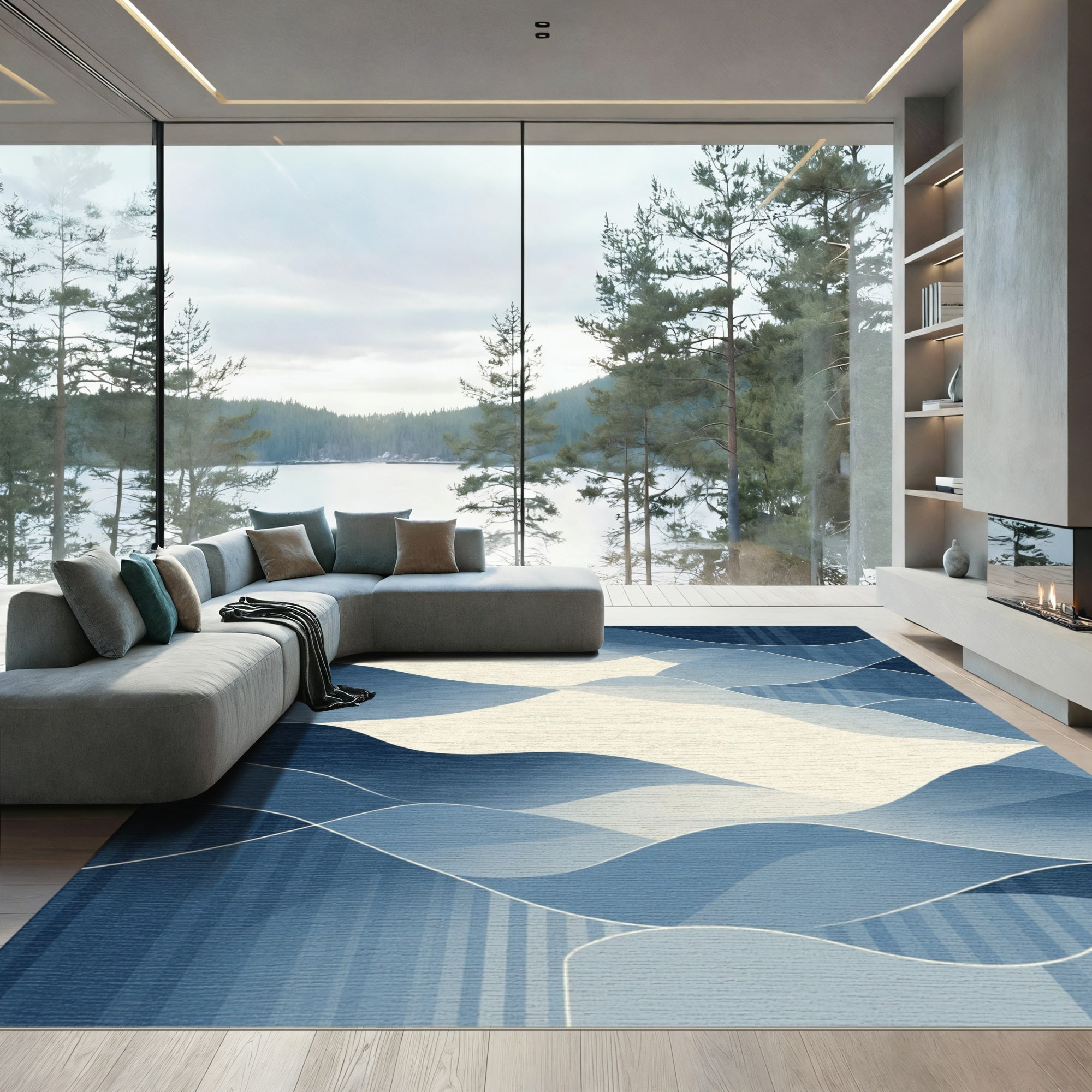 Oceanic Serenity Calm Curves Rug