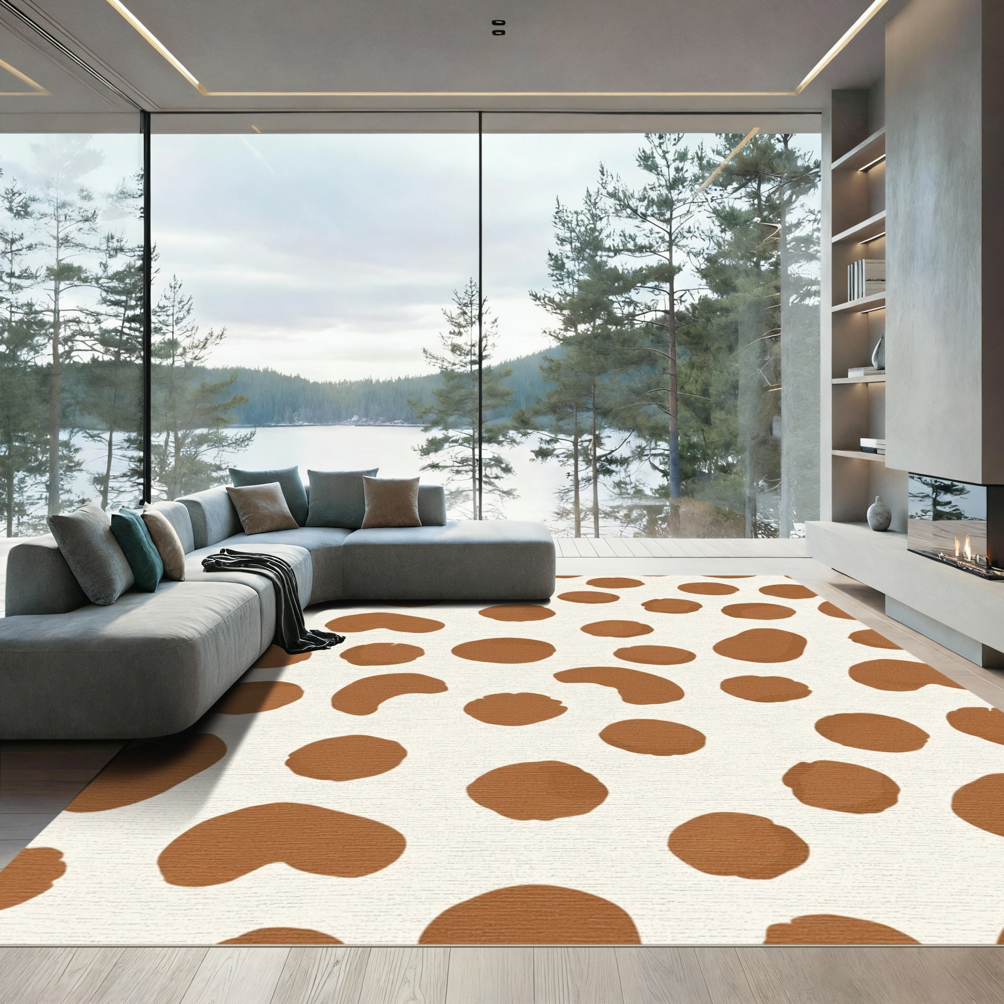 Brown Spotty Organic Texture Rug