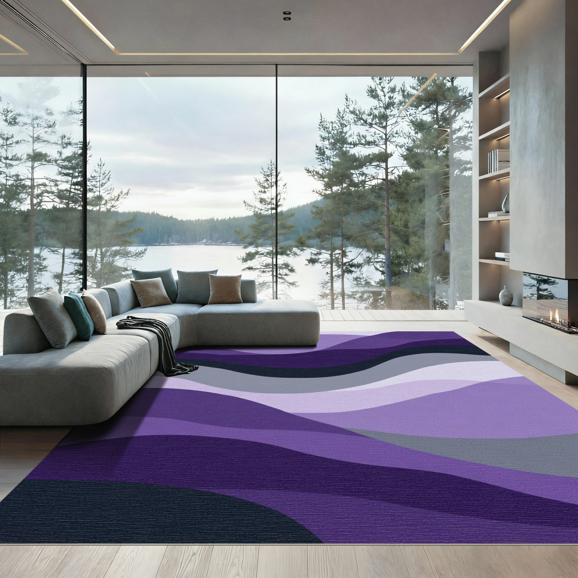 Onyx Amethyst Wave Landscape Rug