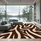 Brown and Tan Abstract Animal Print Rug