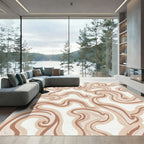 Warm Earth Swirl Abstract Rug