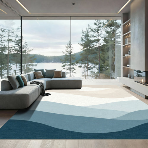 Abstract Wave Landscape Rug
