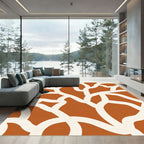 Orange Cream Abstract Splotch Rug