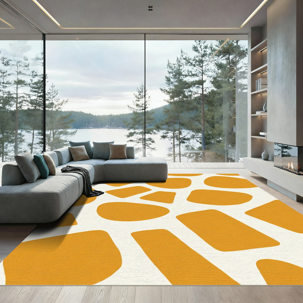 Golden Ochre Giraffe Spots Rug