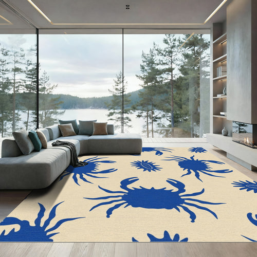 Blue Crab Nautical Repeat Rug