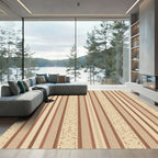 Earthy Terracotta Stripe Texture Rug