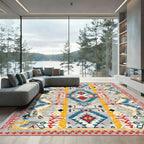 Vibrant Geometric Diamond Tribal Rug