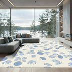 Pale Blue Botanical Scatter Rug