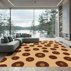 Brown Polka Dot Contemporary Rug