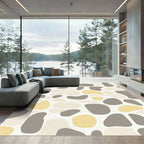 Organic Pebble Yellow Gray Abstract Rug