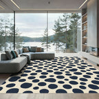 Deep Blue Polka Dot Scatter Rug