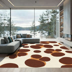 Brown Paw Print White Cream Rug
