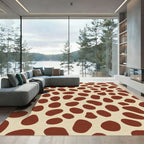 Brown Spots Cream Background Rug