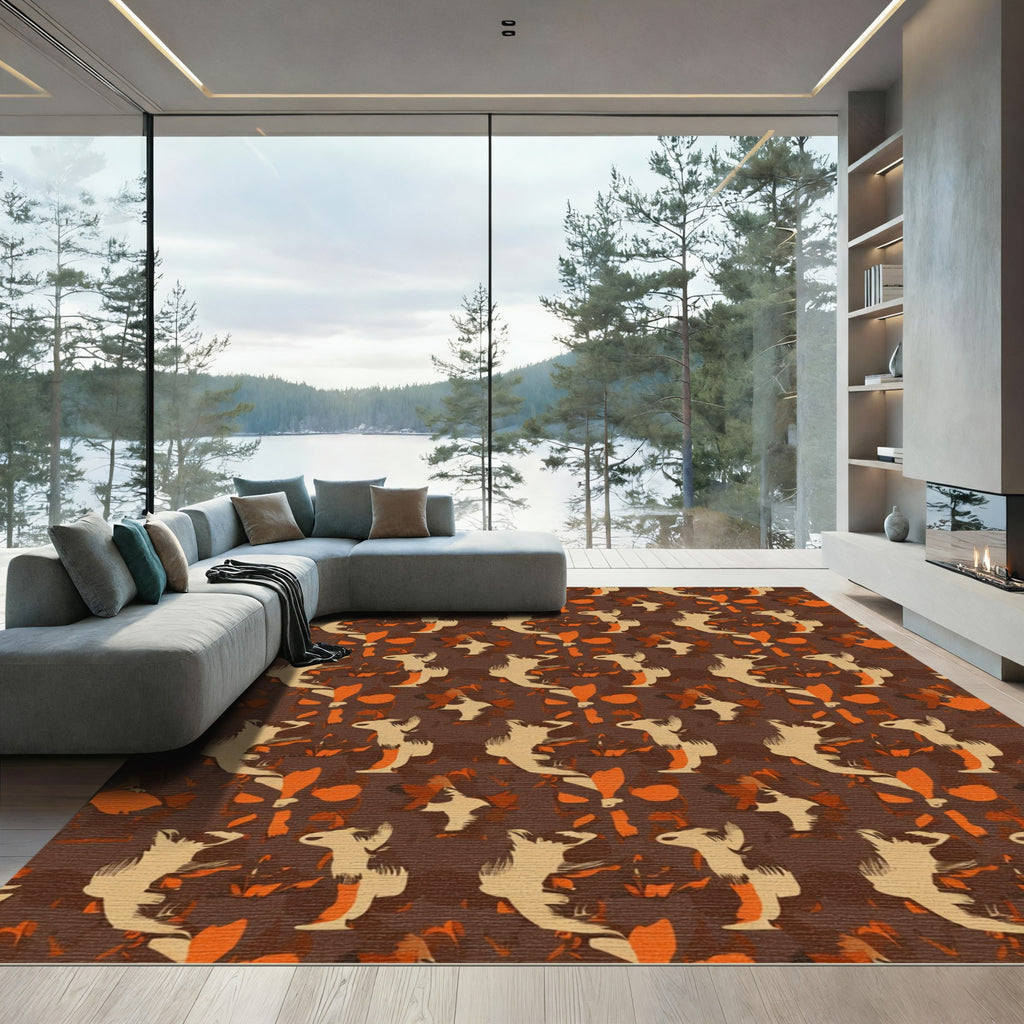 Earthy Tones Abstract Animal Shapes Rug