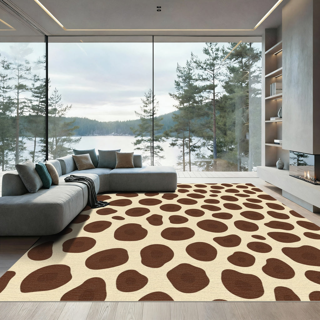 Brown Spots On Creamy Background Rug
