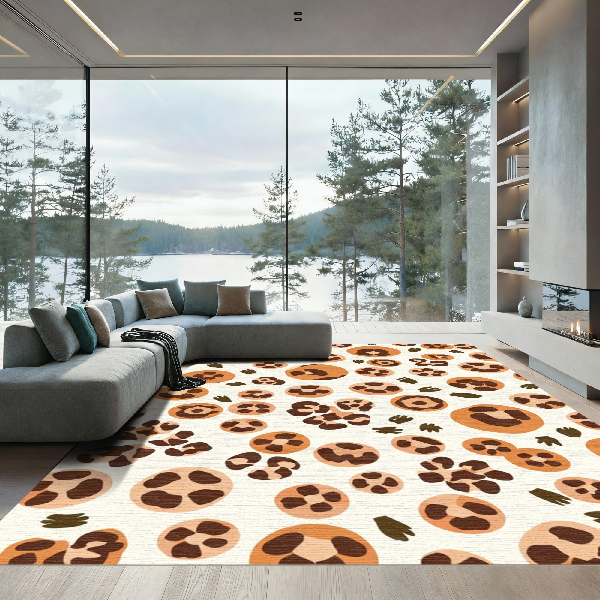 Earth Tones Spotted Organic Shapes Rug