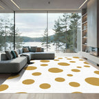 Caramel Dots On White Background Rug