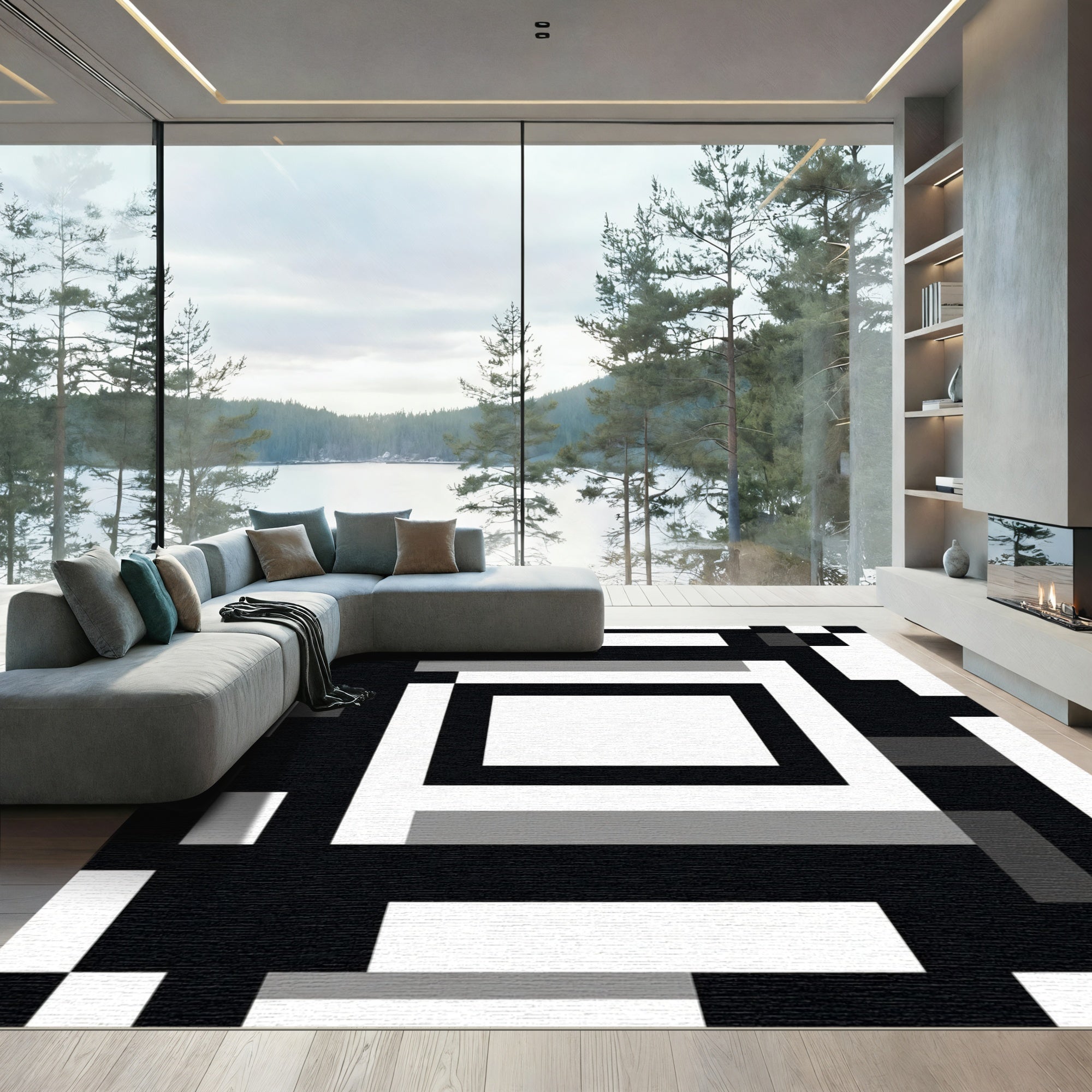 Monochromatic Geometric Abstraction Rug