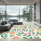 Whimsical Floral Garden Cream Rug