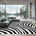 Bold Black White Zebra Stripe Pattern Rug