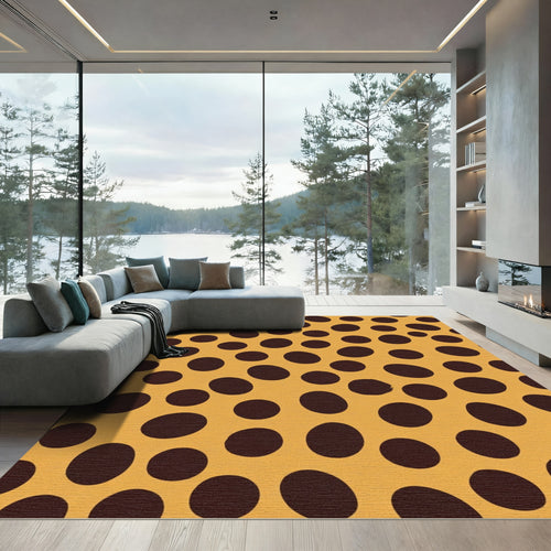 Amber Brown Spotty Spheres Rug