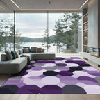 Modern Purple Geometric Octagon Rug