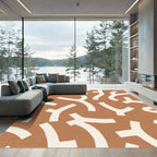 Terracotta Abstract Organic Shapes Rug