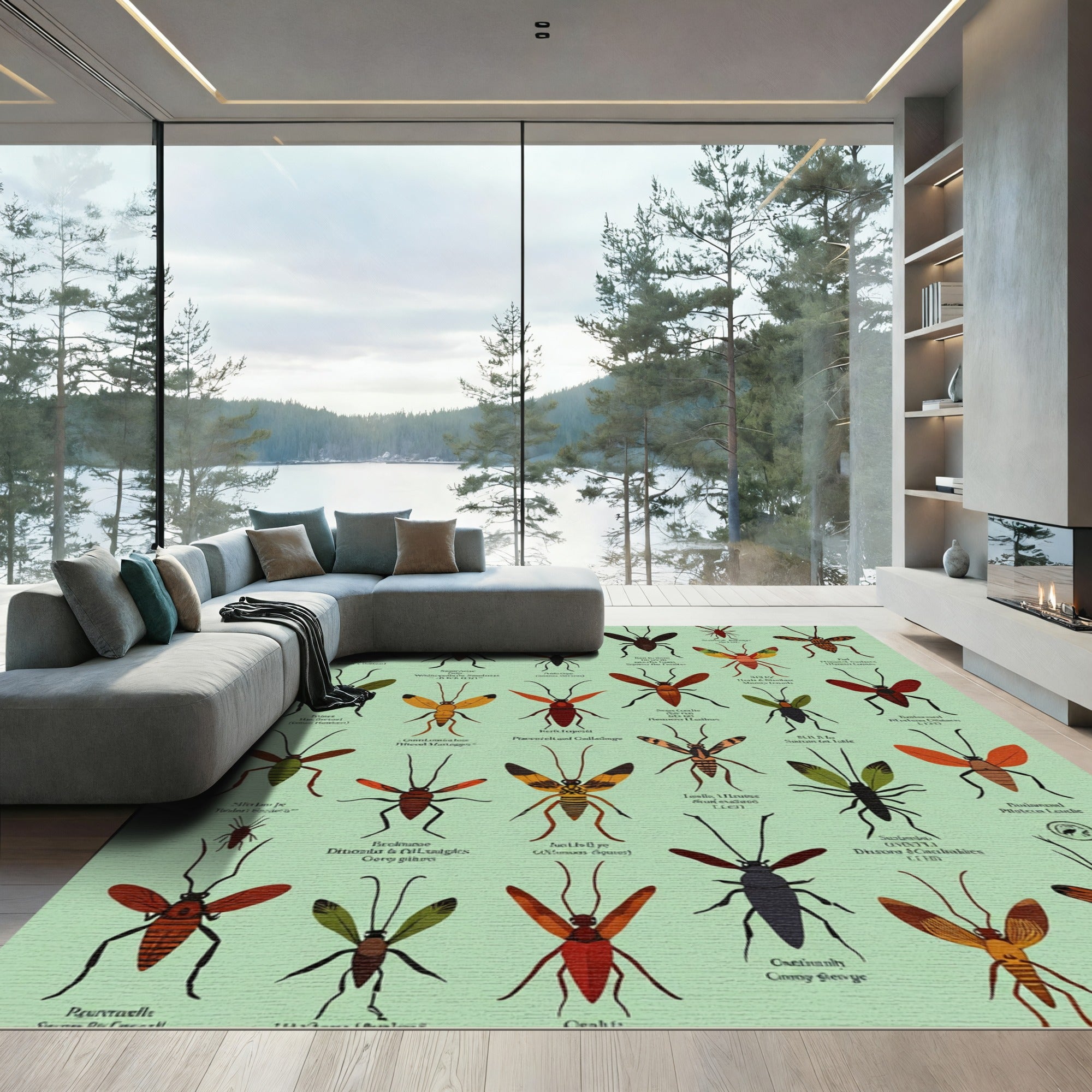 Insect Collection Scientific Entomology Print Rug