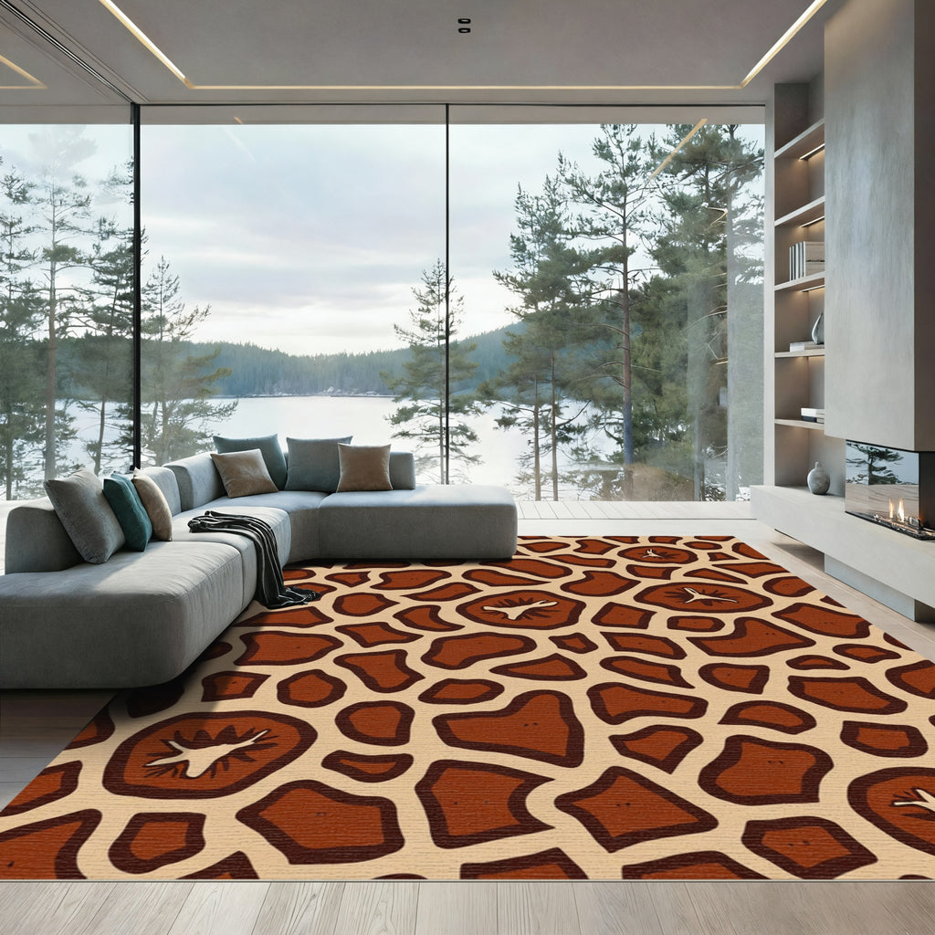 Brown Animal Spot Irregular Shapes Rug