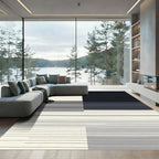 Subtle Striped Geometric Gradient Arrangement Rug