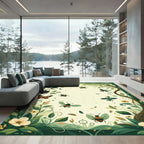 Whimsical Garden Butterflies and Bees Rug