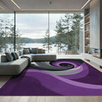 Deep Purple Gray Swirl Vortex Rug