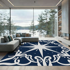 Deep Navy Celestial Starburst Rug