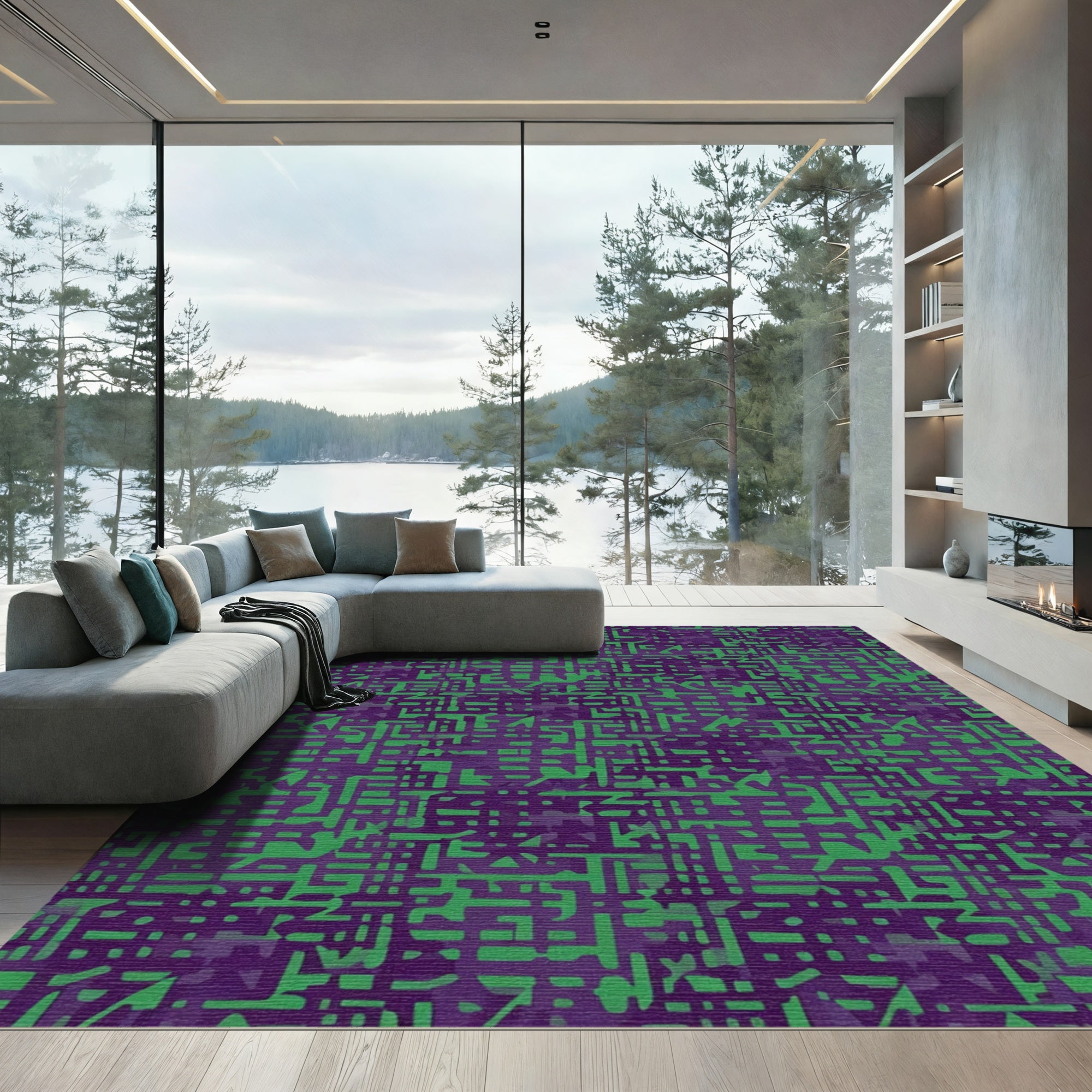 Abstract Geometric Lines Rug
