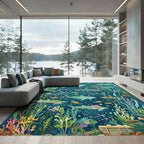 Oceanic Sharks Coral Reef Life Rug
