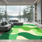 Ombre Green Organic Shapes Rug