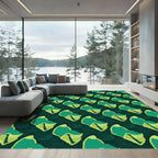 Emerald Abstract Organic Waves Rug