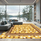 Golden Yellow Polka Dot Border Rug