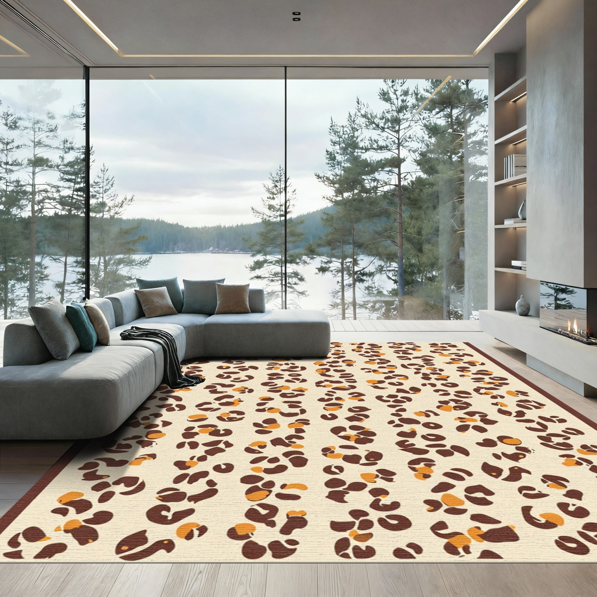 Terracotta And Gold Spots Rug