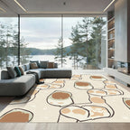 Earthy Tone Organic Freeform Swirl Rug