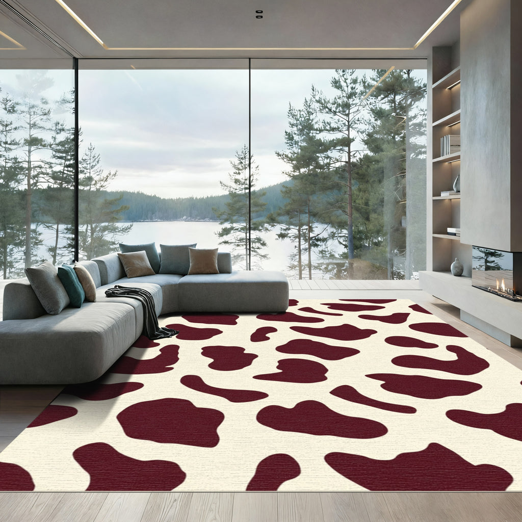 Crimson Spots on Cream Terrain Rug