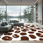 Brown White Blob Organic Patchwork Rug