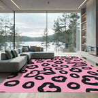 Playful Pink Leopard Spots Rug