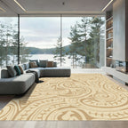 Earthy Abstract Swirls and Curves Rug