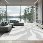 Monochromatic Grayscale Zebra Stripes Rug