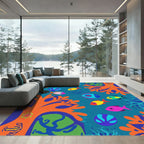 Bright Coral Fish And Seaweed Scene Rug